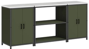 Conjunto de Armazenamento de Cozinha 3 pcs Verde Oliva