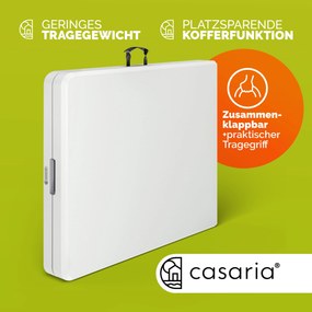 Mesa dobrável de jardim em plástico 220 x 70 x 72 cm Branco