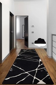 Carpete de Entrada Broken – Preto e Branco – 80x300 cm | Tribo Home