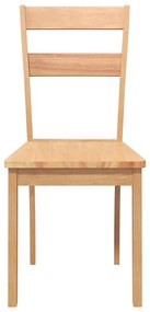 Cadeiras de jantar 2 pcs madeira seringueira maciça natural