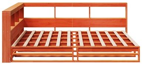 Cama com estante sem colchão 140x190 cm pinho maciço