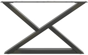 Pés para mesa de centro 2 peças antracite 70x(42-43,3) cm aço