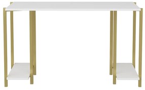Secretária Academy – Branco Dourado – 125,2 x 60 x 73,8 cm