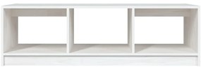 Mesa de centro 110x50x34 cm madeira de pinho maciça branco