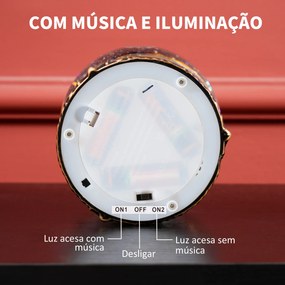 Bola de Neve com Música e Luzes Globo de Neve com Cena de Pai Natal e Criança Decoração de Natal Bronze
