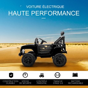 Carro elétrico infantil de 12 V com comando à distância, preto