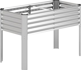Floreira elevada de jardim 118 x 60 x 77,5 cm com Estrutura em metal galvanizado, pés elevados, sistema de drenagem e base alta para terraço ou pátio