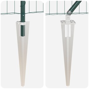 Cerca Euro com 13 Postes de Espeto 0.8x25 m Aço Galvanizado Verde