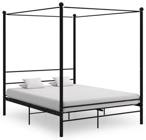 Estrutura de cama dossel 160x200 cm metal preto