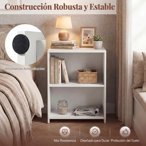 Mesa Auxiliar, 40 x 40 x 50 cm, Arrumação de Dupla Face, Branco
