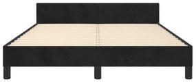 Estrutura de cama sem colchão 140x190 cm veludo preto