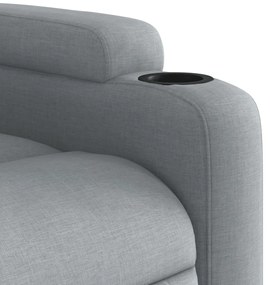 Poltrona reclinável elevatória tecido cinzento-claro