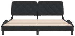 Estrutura de cama sem colchão 180x200 cm veludo preto
