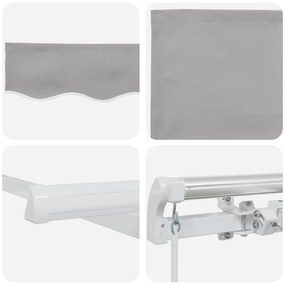Toldo Retrátil Manual vidaXL Cinza Claro 450x350 cm