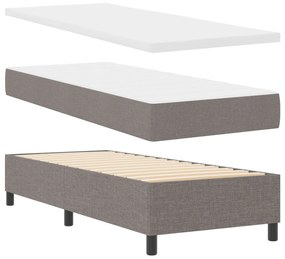 Cama Box Spring com Colchão Taupe 80x200 cm Tecido