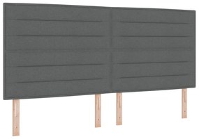 Cabeceira Design Linhas Cinza Escuro 200 cm Tecido