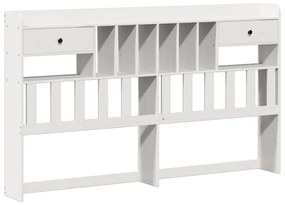 Cama com estante sem colchão 200x200 cm pinho maciço branco