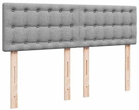 Cama Otomana com Colchão &amp; LEDs Cinzento Claro 140x190cm Tecido