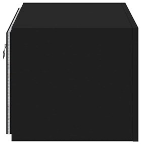 Móvel de parede para TV com luzes LED 60x35x31 cm preto
