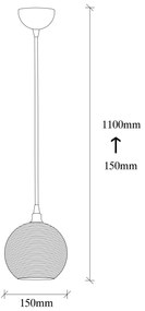 Chandelier Muzo – Branco e Vermelho – 15 x 15 cm