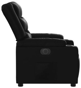 Poltrona reclinável elétrica couro artificial preto