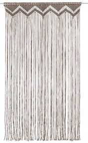 Cortina em macramé 140x240 cm algodão cinzento-acastanhado