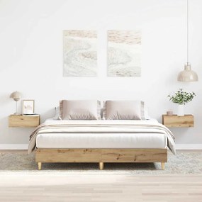 vidaXL Estrutura cama sem colchão 150x200 cm carvalho artesanal