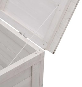 Caixa arrumação para jardim 150x50x56,5 cm abeto maciço branco