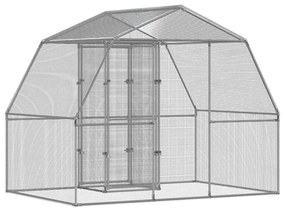Gaiola para pássaros com porta aço galvanizado prateado