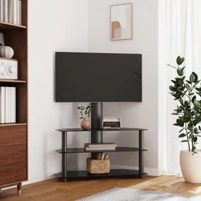 vidaXL Suporte de canto para TV 32-70 polegadas c/ 3 prateleiras preto