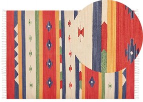 Tapete Kilim em algodão multicolor 140 x 200 cm ALAPARS Beliani