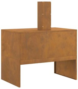 Fogueira com Chaminé 80x50x96 cm Aço Envelhecido