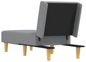 Chaise longue tecido cinzento-claro