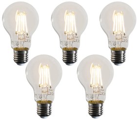 Conjunto de 5 Lâmpadas LED E27 Reguláveis A60 Transparentes 4W 470LM 2700K