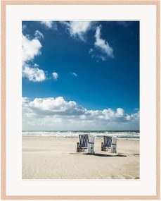 Impressão digital emoldurada Hooded Beach Chairs