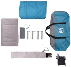 Tenda familiar estilo cabana para 6 pessoas impermeável azul