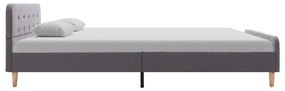 Estrutura de cama em tecido 160x200 cm cinzento-claro