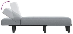 Chaise longue tecido cinzento-claro