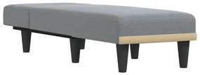 Chaise longue tecido cinzento-claro