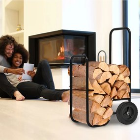 Carrinho para lenha 56 x 45 x 105 cm Preto