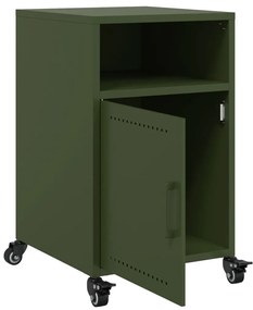Mesa de cabeceira 36x39x59 cm aço verde-azeitona