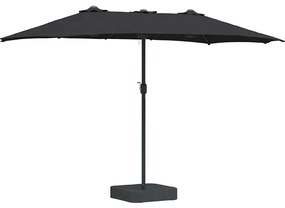 Guarda-sol de Jardim Preto 385 x 209 x 244 cm tecido