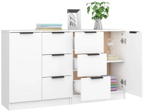 Aparadores 2 pcs 60x30x70 cm derivados de madeira branco