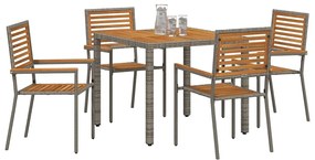 Conjunto de Jantar para Jardim vidaXL de 5 Peças em Rattan Sintético C