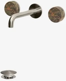 Conjunto De Torneira De Lavatório Embutida Em Pedra Natural Gilstoin E Válvula De Escoamento Para Lavatório Tipo Click-clack Em Válvula Sem Transbordo