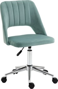 Vinsetto Cadeira de secretária regulável em altura com rodas, giratória 360°, formato em concha, espuma, 49 x 60 x 79-91 cm, Verde | Aosom Portugal