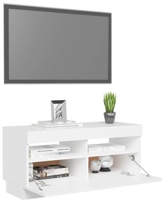Móvel de TV com luzes LED 80x35x40 cm branco