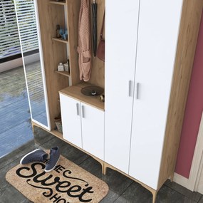 Cabideiro EA121 – Nogueira e Branco – 180x240x37,5 cm