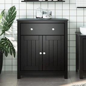 vidaXL Móvel de casa de banho BERG 69,5x34x80 cm pinho maciço preto