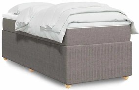vidaXL Cama com molas/colchão 90x190 cm tecido castanho-acinzentado